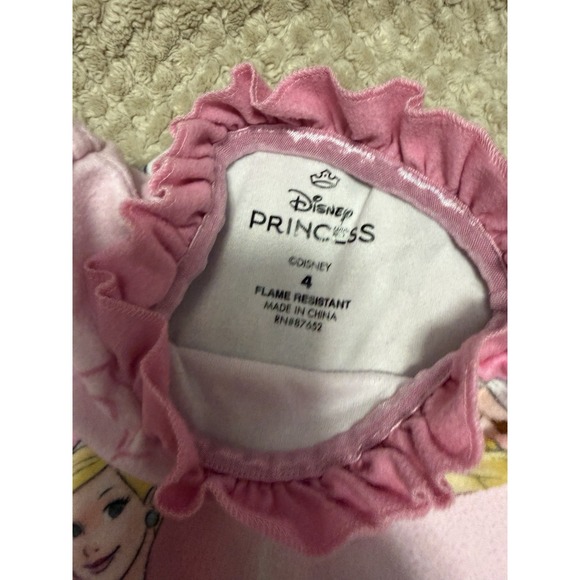 Disney Princess Pink Fleece Nightgown Girls Sz 4 Dress Pajamas PJS - Picture 4 of 4